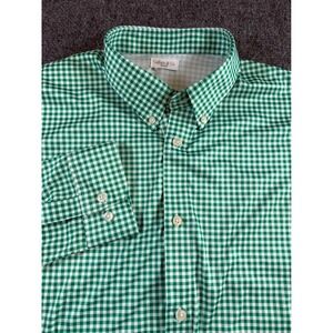 Collars & Co Green Gingham Button Down Shirt Mens‎ 2X Large Long Sleeve